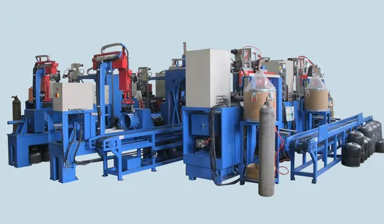 Equipos de fabricación de cilindros de gas LPG de 12,5 kg/15 kg, línea de fabricación de carrocerías, manija/guardia/máquina de soldadura de carcasa